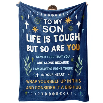 Son Encouragement Message Blanket for a Grown Son Who Needs Support