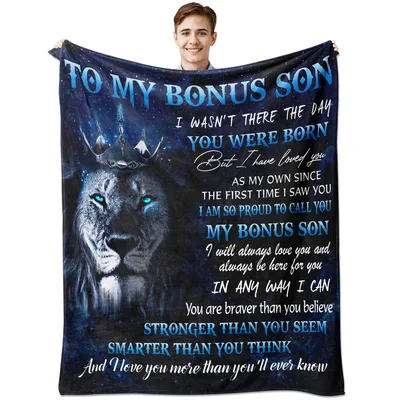 Lion King Blanket To My Bonus Son With Crown Artwork