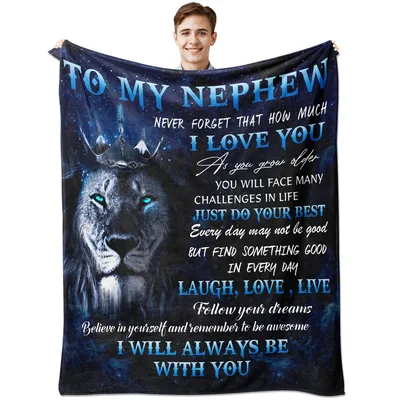 Nephew Lion Crown Blanket: To My Nephew With Love and Advice