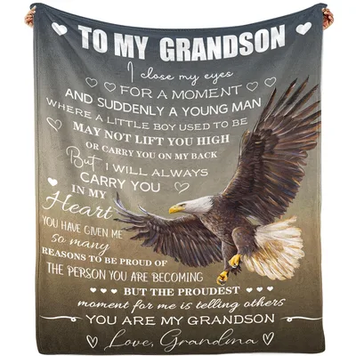 Grandson Eagle Letter Blanket: A Grandmother's Proud Message