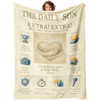 Son Newspaper Blanket: The Daily Son Extra Best Son Ever Award
