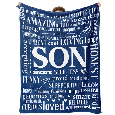 Son Word Art Blanket: A Typography Gift Celebrating His Character