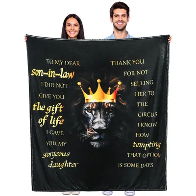 Son in Law Lion Blanket: A Humorous Gift for the Family King