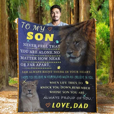 Lion Son Message Dad Blanket: A Heartfelt Note to My Son