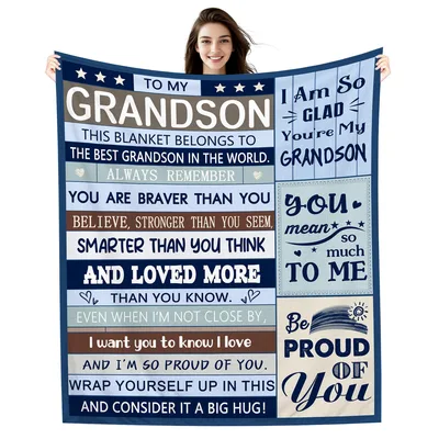 Grandson Inspirational Message Blanket: Best Grandson in the World