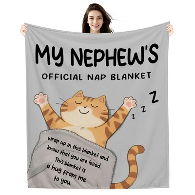 Nephew Nap Cat Blanket: Official Sleepy Tabby Gift