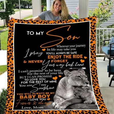 To My Son Lion Cub Blanket - A Mother's Loving Message