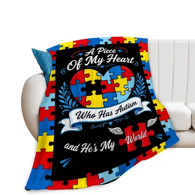 A Piece Blanket: A Piece of My Heart Autism Awareness Design