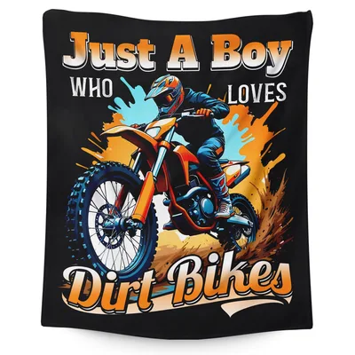 Just a Boy Who Loves Dirt Blanket for Young Riders