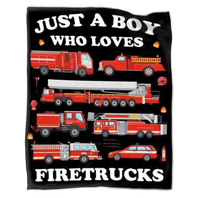 Just a Boy Blanket for Firetruck Lovers