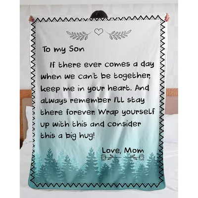 Letter to My Son Blanket: A Heartfelt Message with Forest Trees