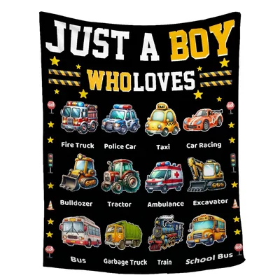 Just a Boy Who Loves Vehicles Blanket
