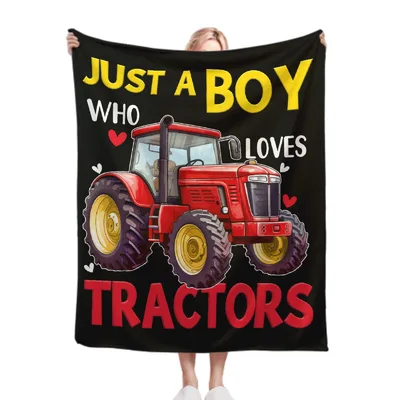 Just a Boy Blanket: Red Tractor Design for Farm Lovers