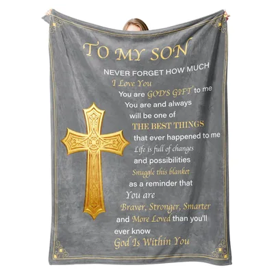 To My Son Never Forget How Blanket with Faith and Love Message