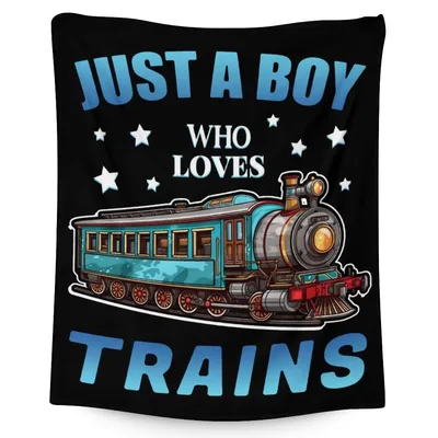 Just a Boy Blanket: Train Lovers Design for Kids