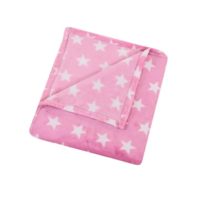 Pink Star Pattern Blanket: Celestial Design for Cozy Nights