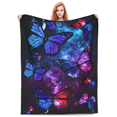 Butterfly Galaxy Blanket: Cosmic Wings for Your Couch