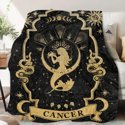 Cancer Zodiac Blanket: Mermaid Astrology Design for Celestial Lovers