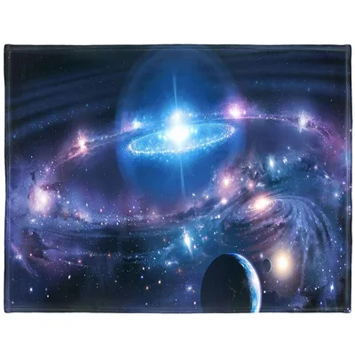 Galaxy Space Planets Stars Blanket: Cosmic Galaxy Art for Stargazers