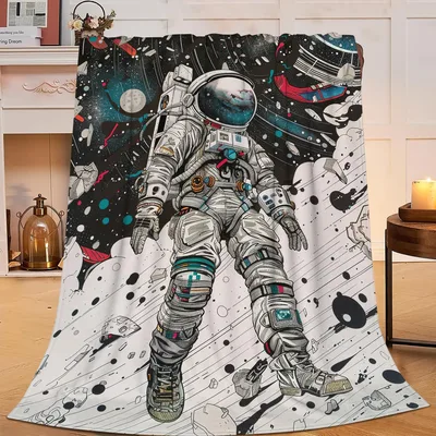 Astronaut Floating in Space Blanket: Cosmic Adventure Design