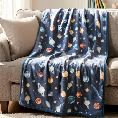 Space Planets Pattern Blanket: Celestial World for Stargazers