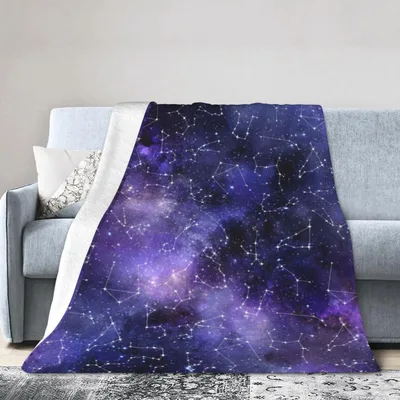 Galaxy Constellations Pattern Blanket: Deep Space Star Map Design