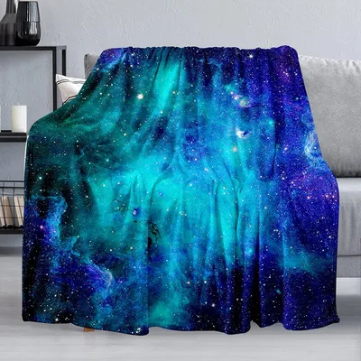Violet Cosmic Nebula Starfield Blanket