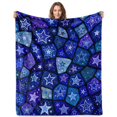 Blue Star Blanket: Stained Glass Celestial Pattern for Night Lovers