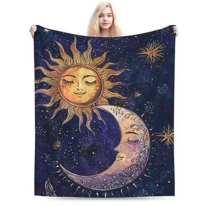 Celestial Sun and Moon Galaxy Blanket for Astrology Lovers