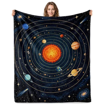 Solar System Space Galaxy Blanket