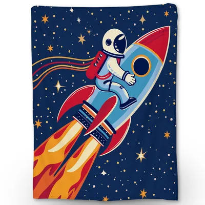 Astronaut Rocket Space Blanket