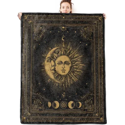 Sun and Moon Celestial Mystical Blanket for Astrology Lovers