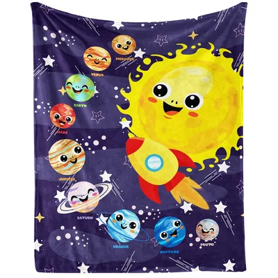Cute Solar System Planets Blanket for Kids Who Love Space