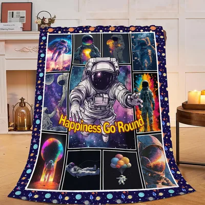Happiness Go Round Astronaut Blanket