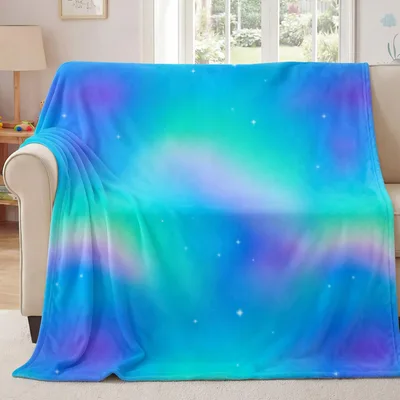 Aurora Borealis Sky Pattern Blanket features a dreamy