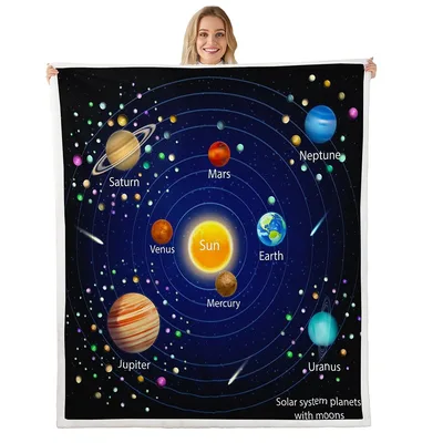 Solar System Planets Design Blanket: Celestial Map of the Universe