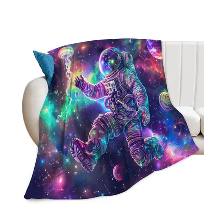 Astronaut Floating in Galaxy Blanket No. 2 – Astronaut Floating