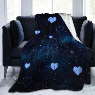 Galaxy Hearts Night Sky Blanket: Cosmic Love Design for Stargazers