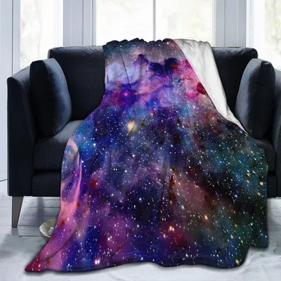 Purple Galaxy Nebula Blanket: Cosmic Print for Space Lovers