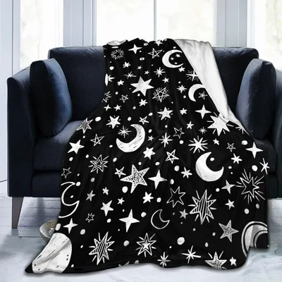 Stars and Crescent Moons Blanket: Celestial Pattern for Night Lovers