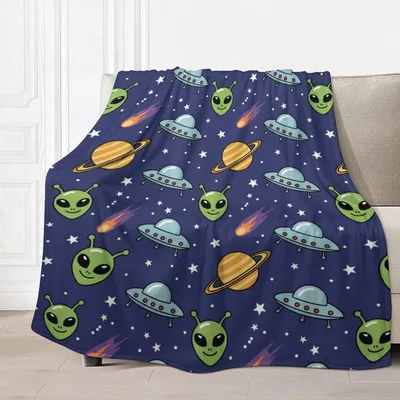Aliens and UFO Space Blanket: Cozy Outer Space Pattern for Fans