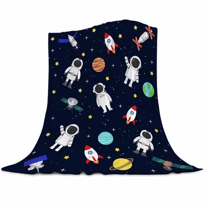 Astronauts Rockets and Planets Blanket