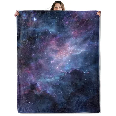 Cosmic Purple Nebula Stars Blanket: Galaxy Print for Space Lovers