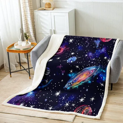 Galaxy Planets and Stars Pattern Blanket for Space Lovers