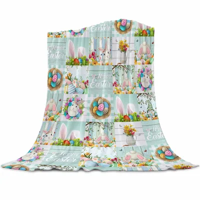 Easter Bunny Eggs Blanket: Patchwork Rabbit and Nest Design for Spring