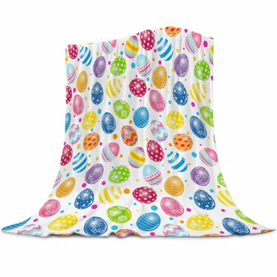 Easter Eggs Pattern Blanket: Colorful Decorated Egg Design for Spring