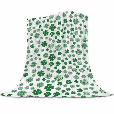 Crisp White Shamrock Glitter Blanket