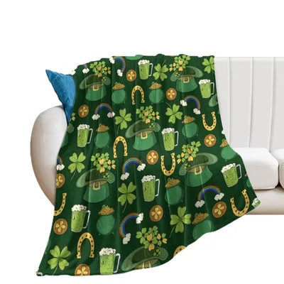 St. Patrick's Day Shamrock Pattern Blanket for Lucky Celebrations