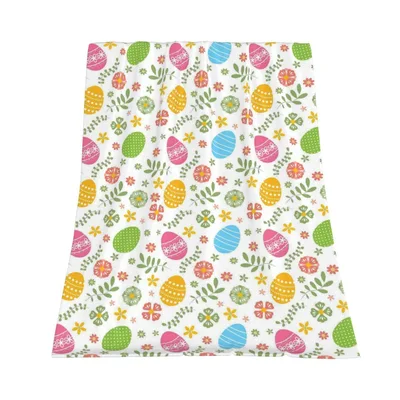 Colorful Easter Eggs Blanket: Spring Pattern for Home Decor