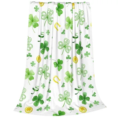 Shamrocks and Gold Coins Pattern Blanket